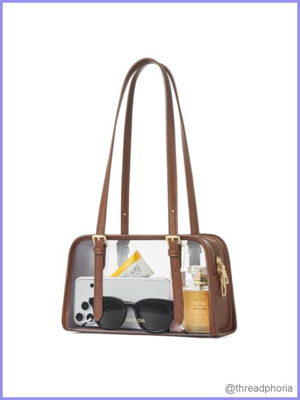 Clear Stadium Approved Shoulder Bag PVC Adjustable Strap Anti Theft